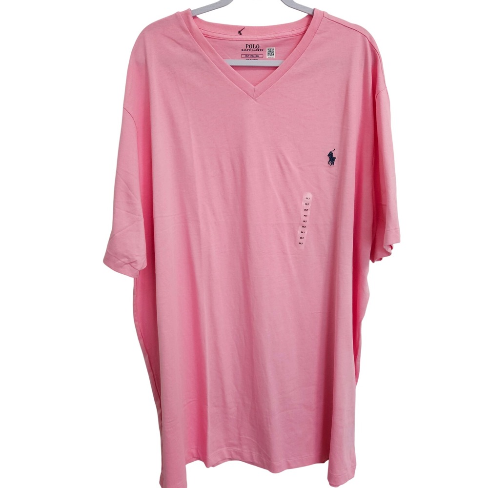 Polo Ralph Lauren NWT Mens Pink T-Shirt Cotton Big & Tall 3XLT Pony Logo